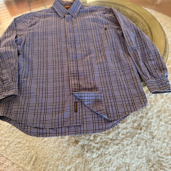 Timberland Men's Large Blue Plaid Check Long Sleeve Shirt Regular Fit Casual - Picture 4 of 10